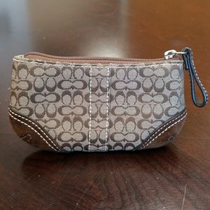 COACH coin / card zip keychain boat small pouch